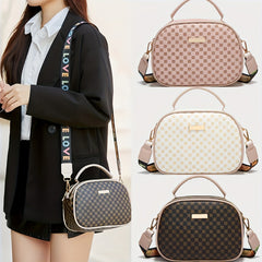 Polka Dot Handbag Small Crossbody Bag Double Zipper Purse
