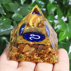 Zodiac Pyramid Amethyst Peridot Healing Crystal