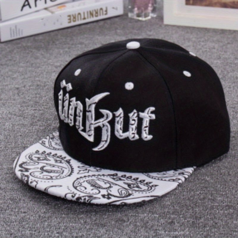 Paisley Print Snapback Hat Gothic Embroidery Baseball Cap Sunshade Dad Hat