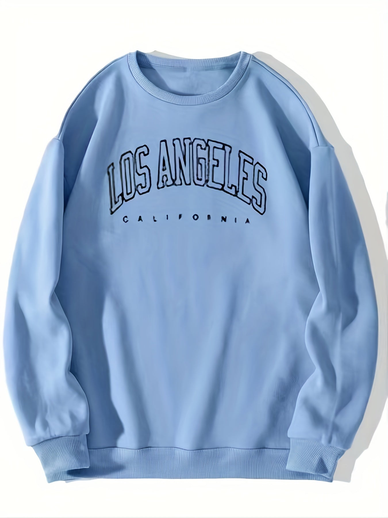Letter Print Crew Neck Sweatshirt for Women
