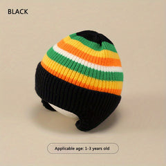 Autumn Winter Rainbow Jacquard Knitted Hat for 1-3 Years Old