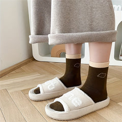 5 Pairs Cartoon Food Print Comfy Mid Tube Socks Women's Stockings & Hosiery
