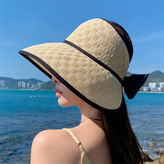 Breathable Wide Brim Visor Hat Women UV Protection Travel Beach Hat