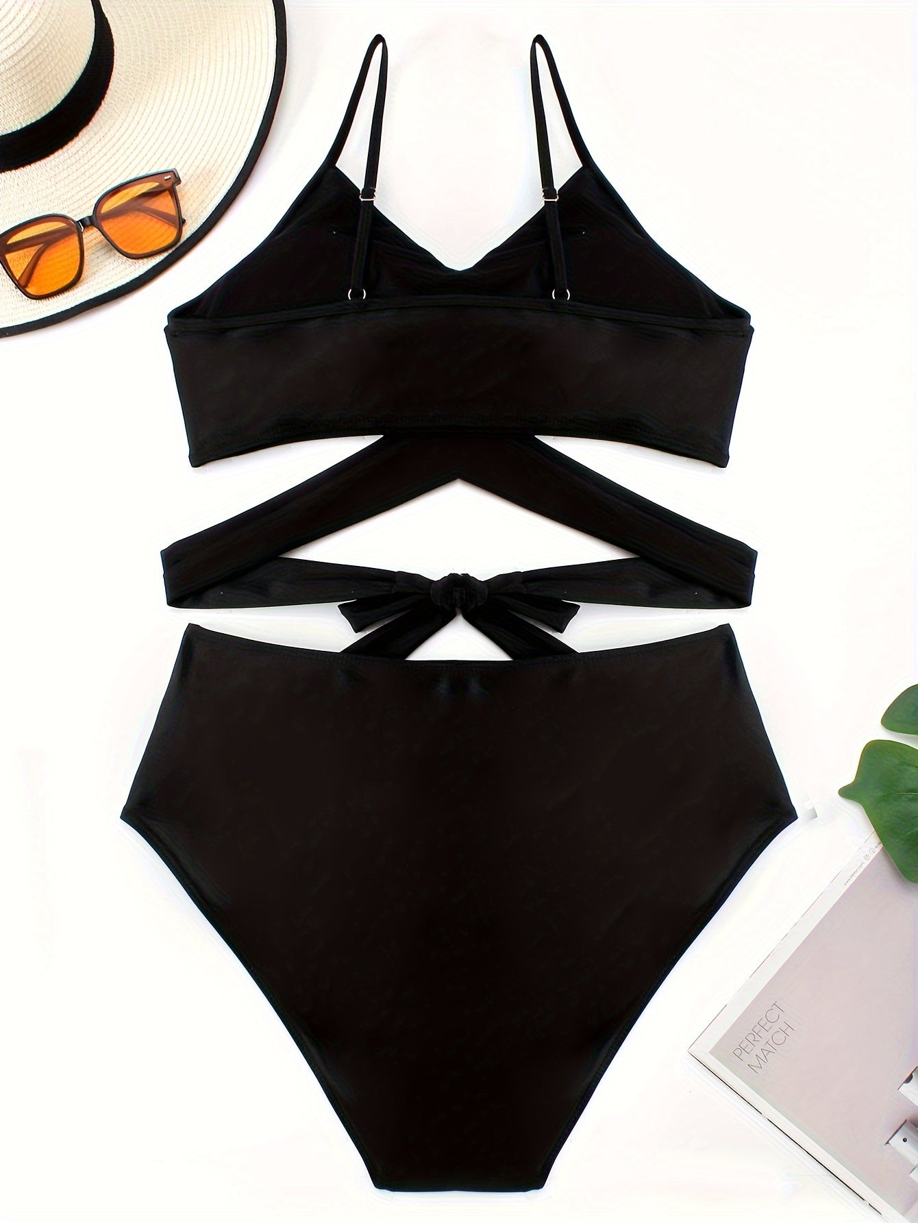  Solid Halter Bikini Set