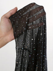  Glitter Sequin Crisscross Backless Cover Up Dress