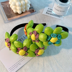 Green Flower Headband Soft Hair Accessories for Women Girls