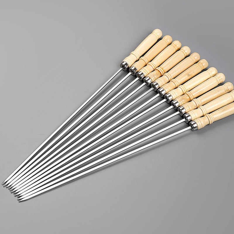 10pcs BBQ Skewers With Wooden Handles
