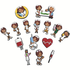 15pcs Nurse Pattern PVC Shoe Decoration Accessories for Party Favors