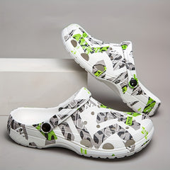 Women's Colorblock Platform Clogs Slip On Round Toe Comfy Shoes