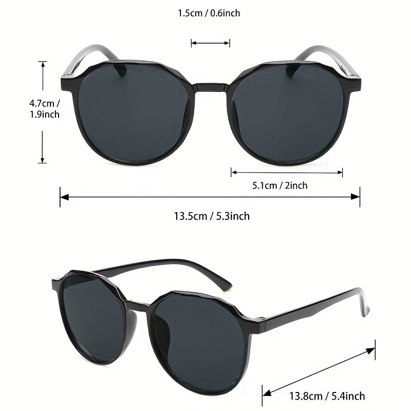 Round Frame Sunglasses Classic Casual Sunshade Eyewear