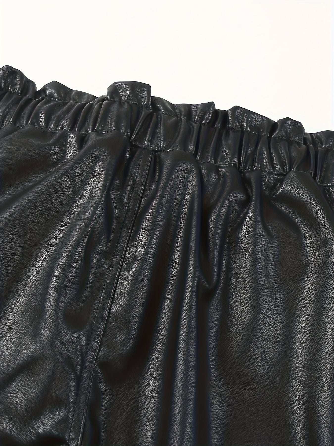 Women's Plus Faux Leather Cargo Jogger Trousers
