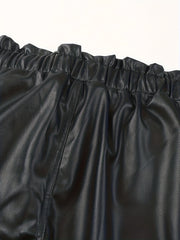 Women's Plus Faux Leather Cargo Jogger Trousers