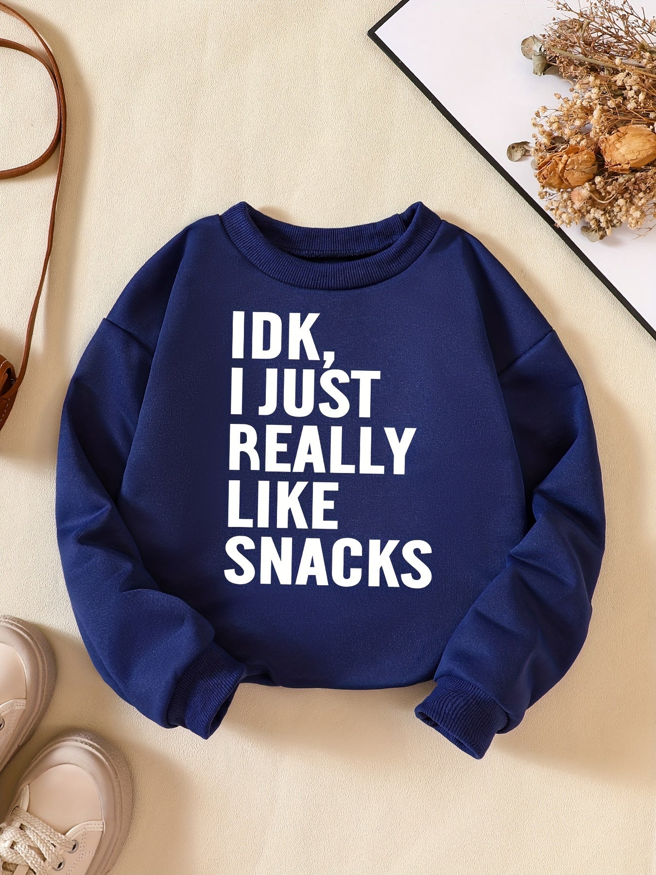 Girls' Snacks Graphic Crew Neck Sweatshirt for Gift Party Holiday