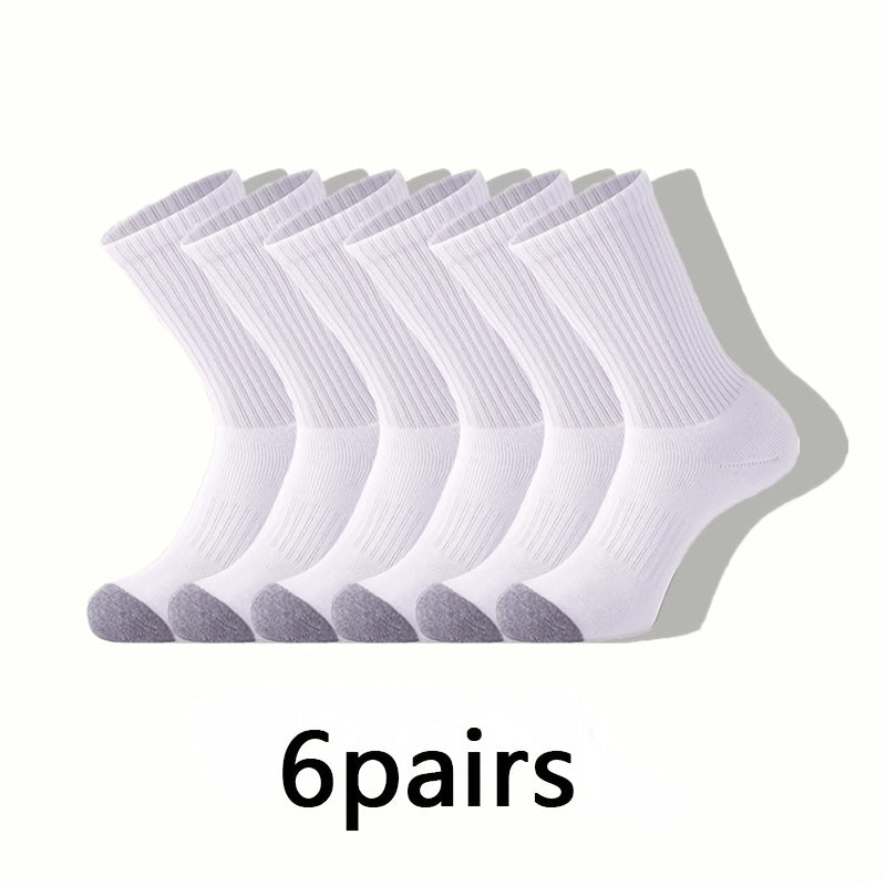 Men's Casual Sports Crew Socks 12 Pairs Gray
