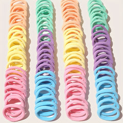 100pcs Colorful Hair Tie Ponytail Holders Hair Accessories