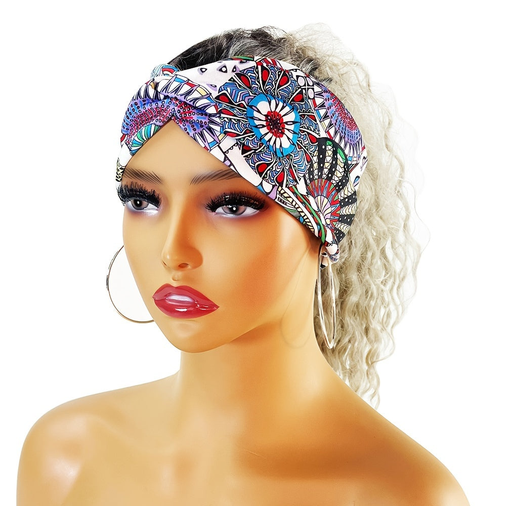 Vintage Wide Headband Yoga Bandeau Hair Band Non Slip