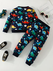 Toddler Baby Spring Animal Set Long-sleeved Sweatshirt & Pants 2pcs