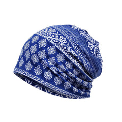 Paisley Print Double Layer Cotton Beanie Cap