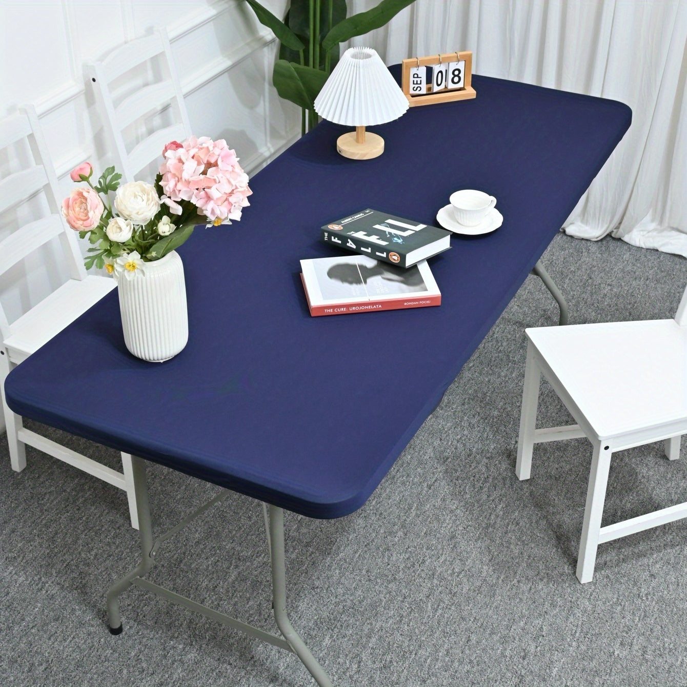 Solid Spandex Table Cover Elastic Polyester Tablecloth