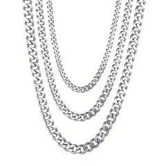 Titanium Steel Men's Necklace Stainless Steel Cuban Chain
