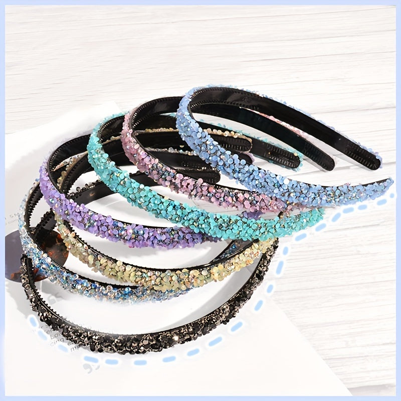 Rhinestone Pearl Headband Glitter Hair Band Women