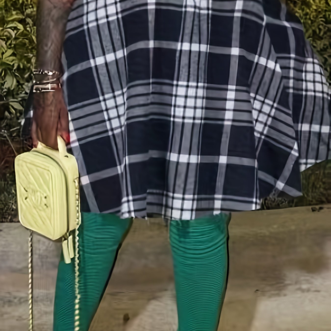  Plaid Print A Line Mini Skirt With Pockets