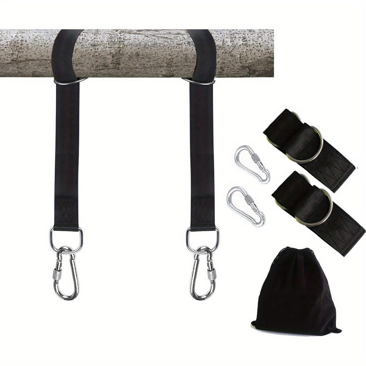 Tree Swing Hanging Kit 2100lbs Easy Install Straps & Snap Hooks