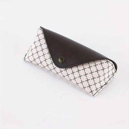 Plaid Glasses Bag Snap Button Sunglasses Reading Glasses Pouch