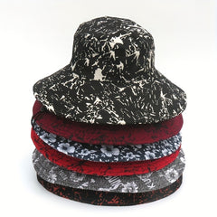 Tie Dye Print Sun Hat Solid Cotton Bucket Hat Casual Outdoor UV Protection Booni