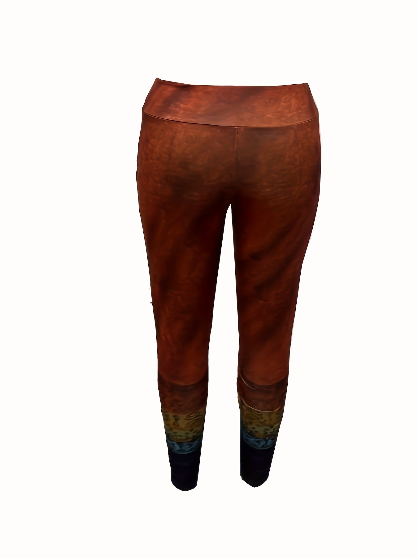  Geometric Print Ombre High Rise Skinny Trousers