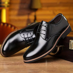 Men's Lace Up Derby Shoes Round Toe Formal Business Wear Non Slip