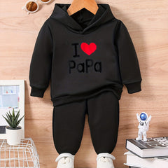 Kids Love Letter Print Casual Outfit Infant Baby Sweatshirt Trousers Set