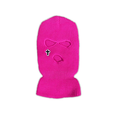 Cross Embroidered Three Hole Balaclava Hat Ski Mask