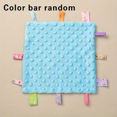 Baby Tag Security Blanket Soothing Plush Square Sensory Toy