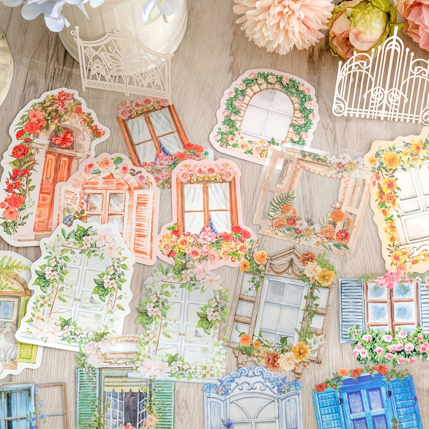 Vintage Scrapbooking Windows Cutouts Paper Journaling Supplies