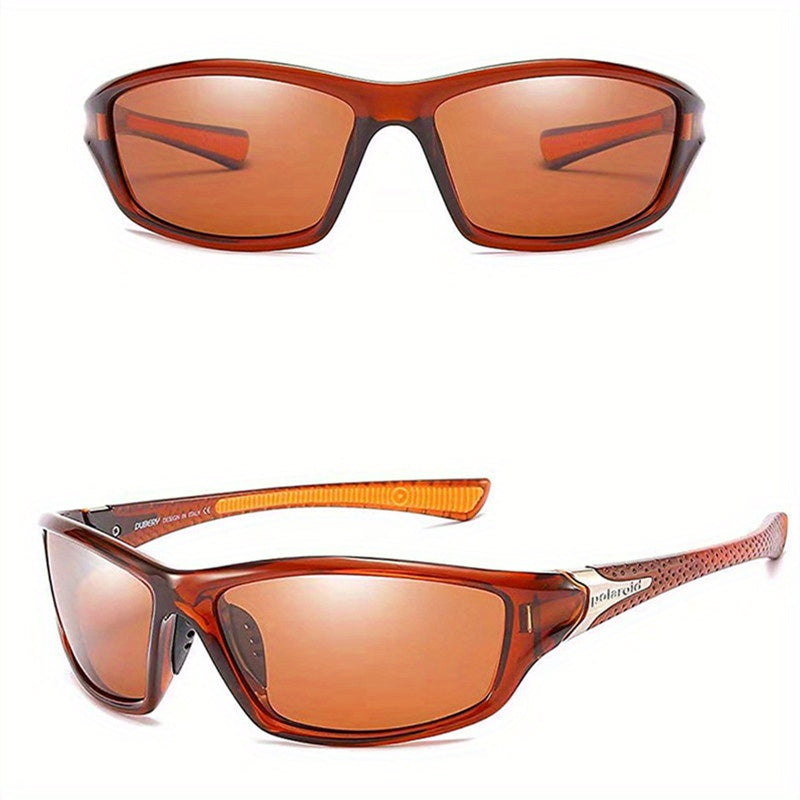 Y2K Polarized Rectangular Sunglasses Thick Frame Eyeglasses Women Fishing Wrap