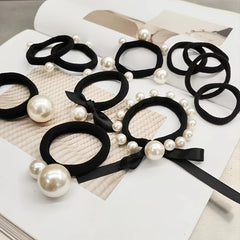 11pcs Pearl Elastic Hair Tie Headbands Hair Accessories