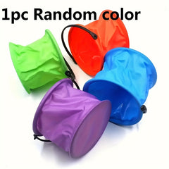 Mini Folding Beach Bucket Durable PVC Outdoor Garden Camping Travel Beach Picnic