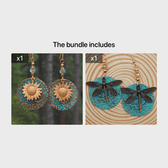Boho Sunflower Earrings Vintage Drop Earrings Female Jewelry