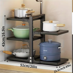 Adjustable Pan Pot Rack Holder Heavy Duty Pot Organizer Kitchen Accessories