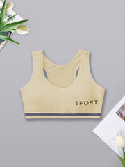 3-pack Girls Cotton Sports Bra Built-Up Stretch