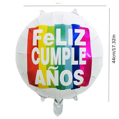 18 inch Spanish Happy Birthday Round Aluminum Foil Balloon