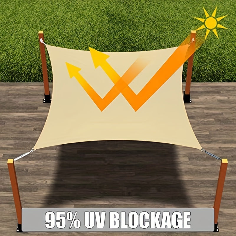 Rectangle Sun Shade Sail Canopy UV Block Heavy Duty Awning Shelter