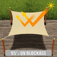 Rectangle Sun Shade Sail Canopy UV Block Heavy Duty Awning Shelter