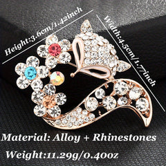 Silk Scarf Buckle with Rhinestone Pearl Brooch