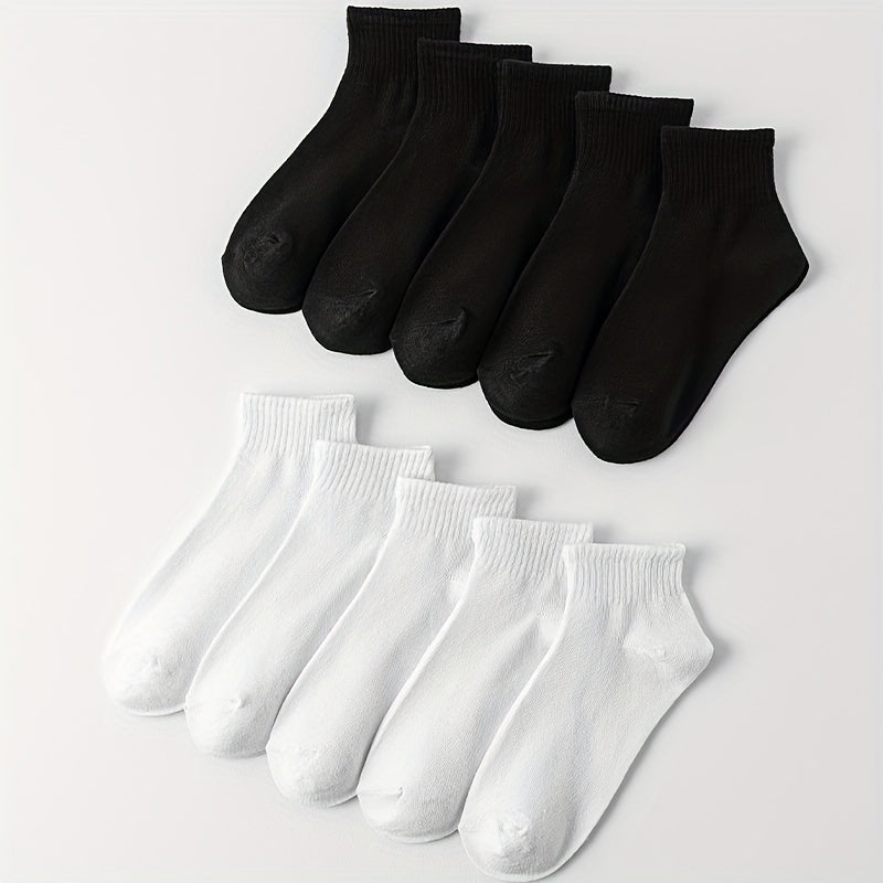 10 Pairs Solid Comfy Short Socks Women's Stockings & Hosiery
