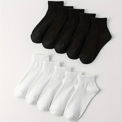 10 Pairs Solid Comfy Short Socks Women's Stockings & Hosiery
