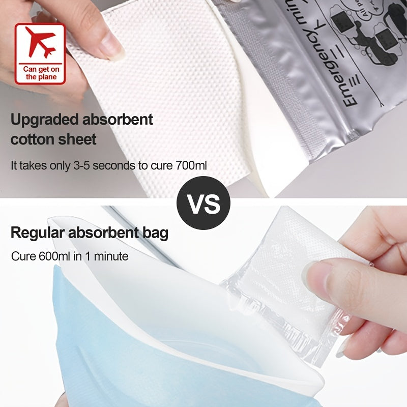 4pcs Portable Plastic Urine Bag Car Emergency Travel Pee Bags Odorless