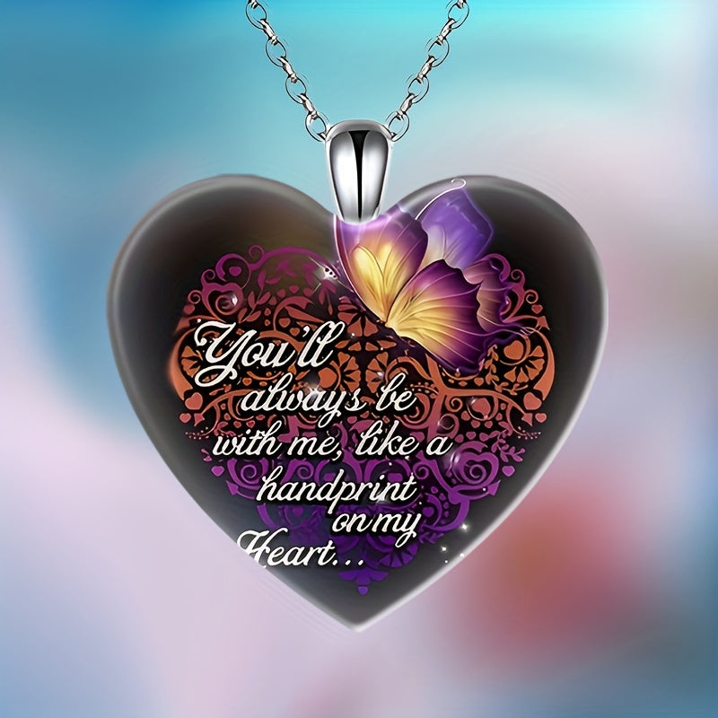 Purple Butterfly Crystal Pendant Necklace Women's Jewelry Gift