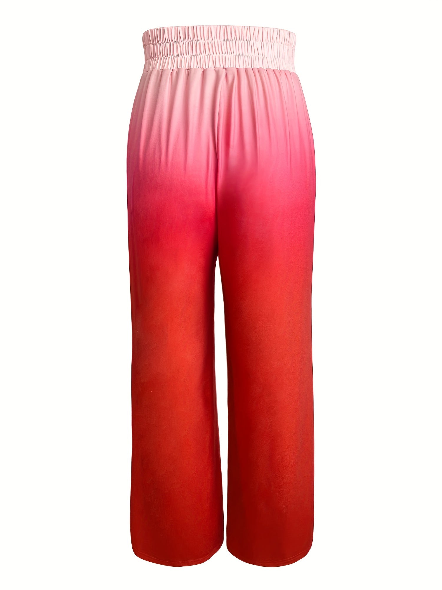Gradient Wide Leg Pants Elastic Waist Women's Clothing